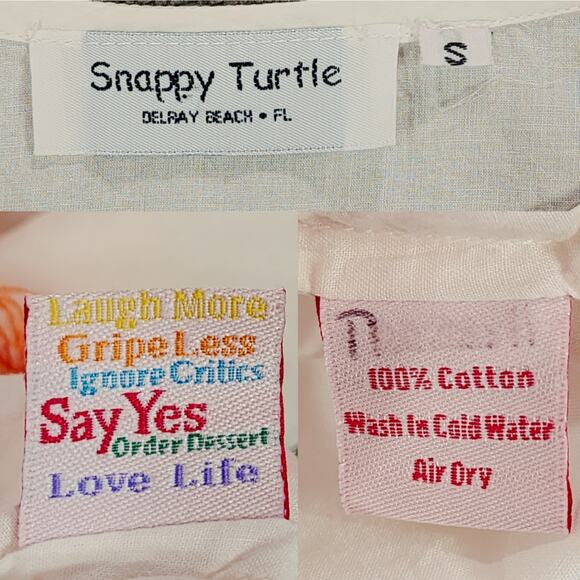 Snappy Turtle Tunic Top sz S Women White Orange Embroidered Paisley Floral Boho - Picture 3 of 12